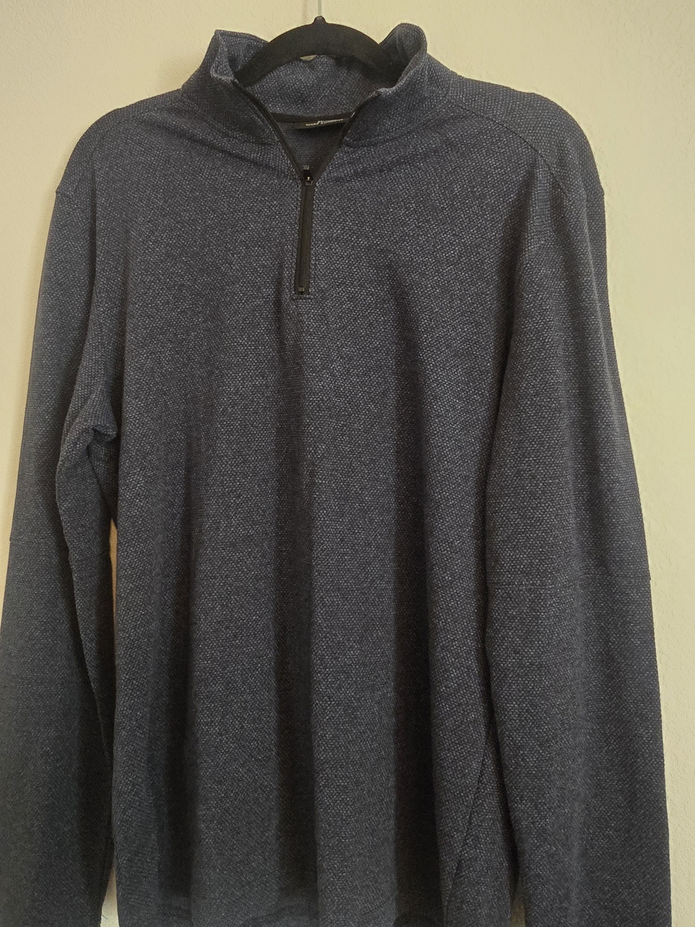 Marc Anthony Men's quarter Zip-Up Mock Neck - Dark Blue M